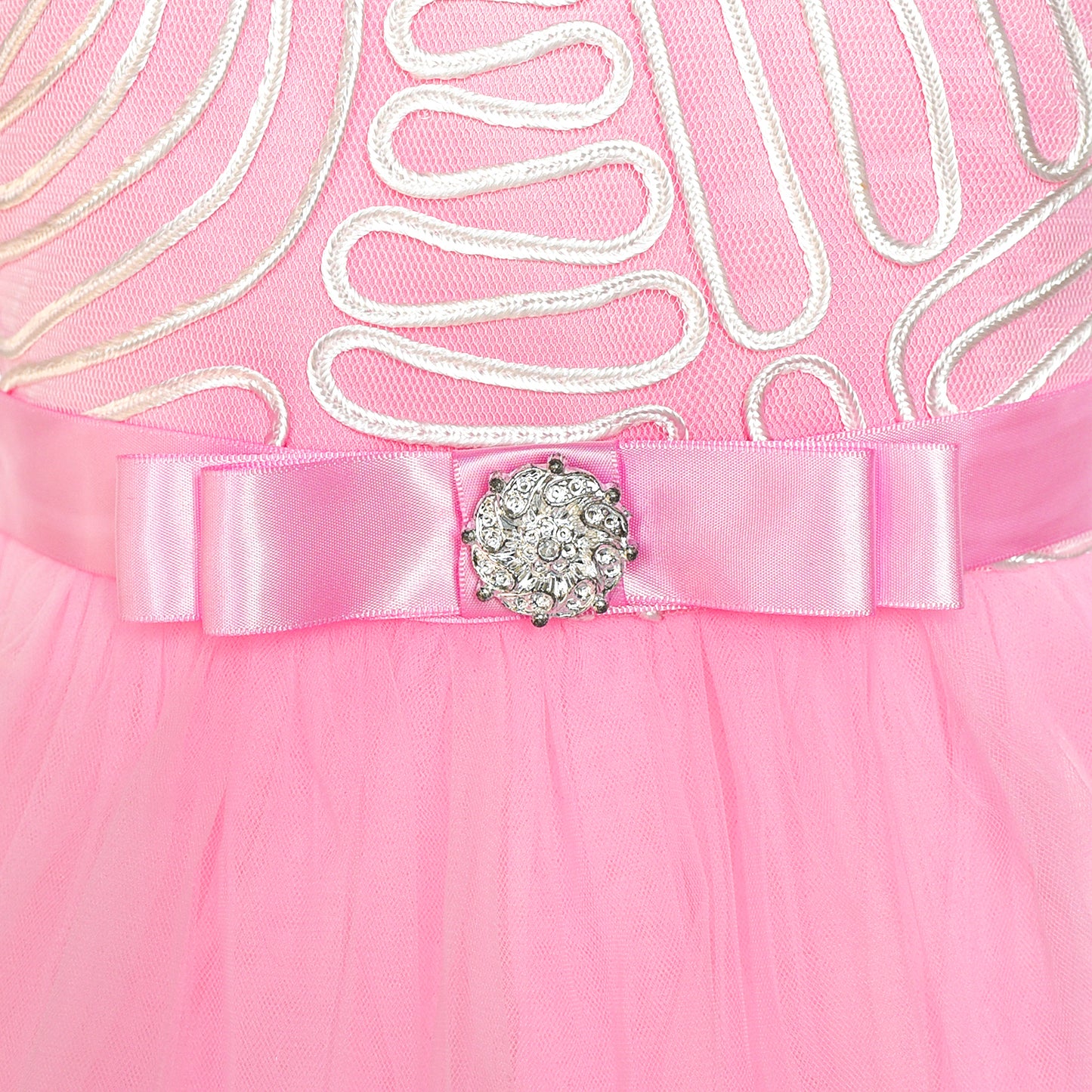 Sunny Fashion Girls Elegant Wave Hem Tulle Party Dress