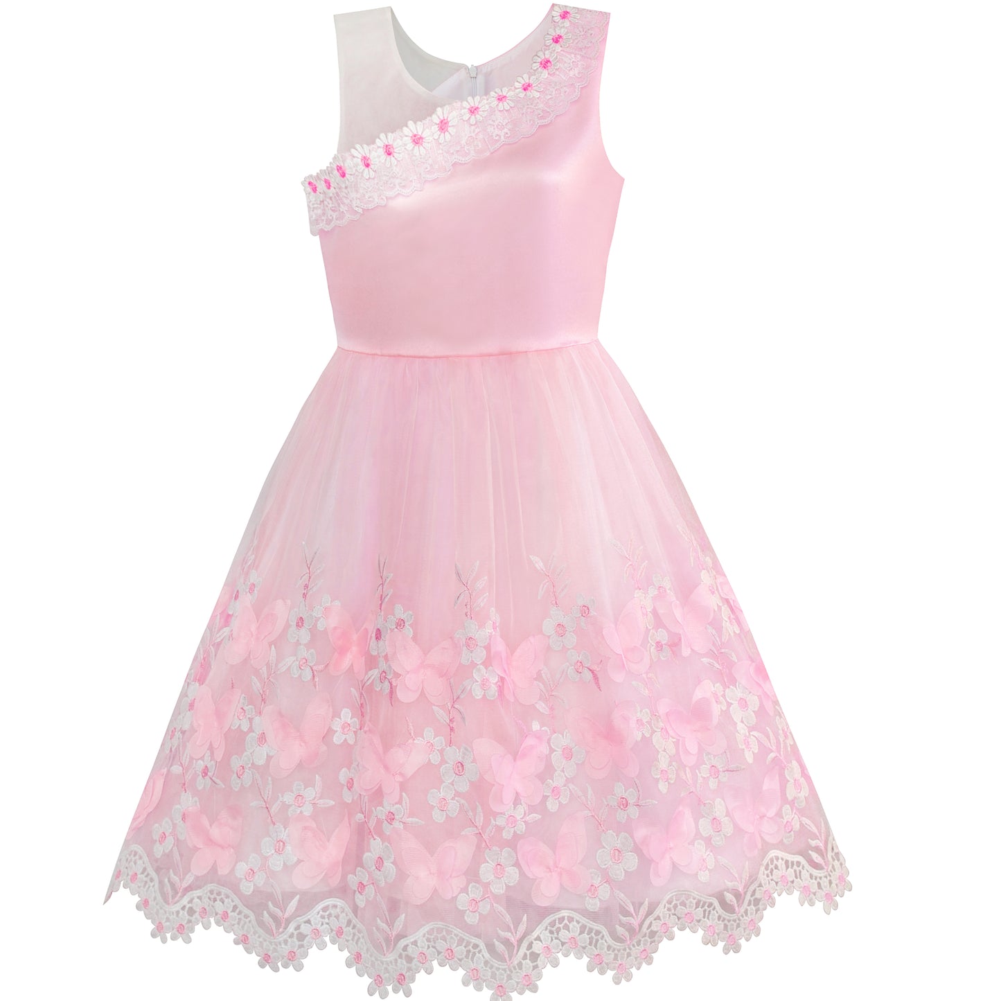 Flower Girl Dress Sequin Bridesmaid Wedding Party Size 5-14 Years