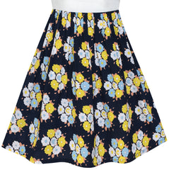 Girls Dress Chiffon Butterfly Ruffle Cold Shoulder Size 4-14 Years