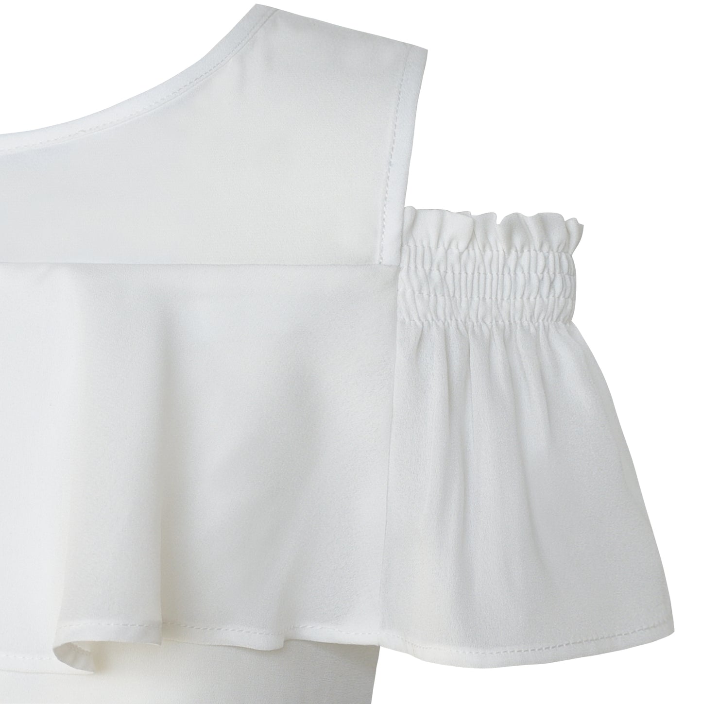 Girls Dress Chiffon Butterfly Ruffle Cold Shoulder Size 4-14 Years