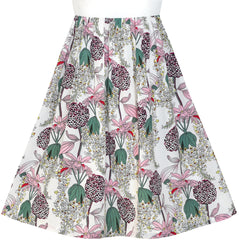 Girls Dress Chiffon Butterfly Ruffle Cold Shoulder Size 4-14 Years