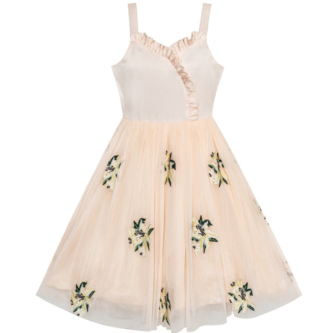 Flower Girl Dress Bow Tie Pageant Wedding Size 3-12 Years