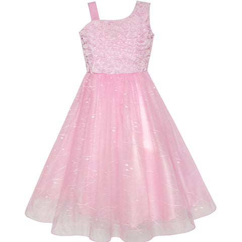 Flower Girl Dress Sequin Bridesmaid Wedding Party Size 5-14 Years