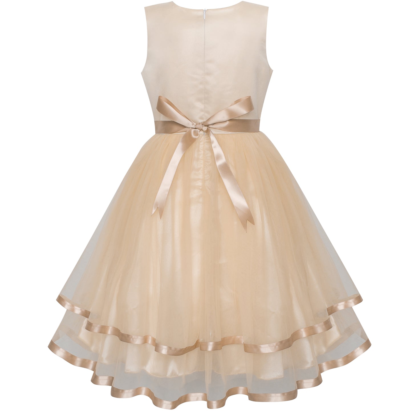 Sunny Fashion Girls Elegant Wave Hem Tulle Party Dress