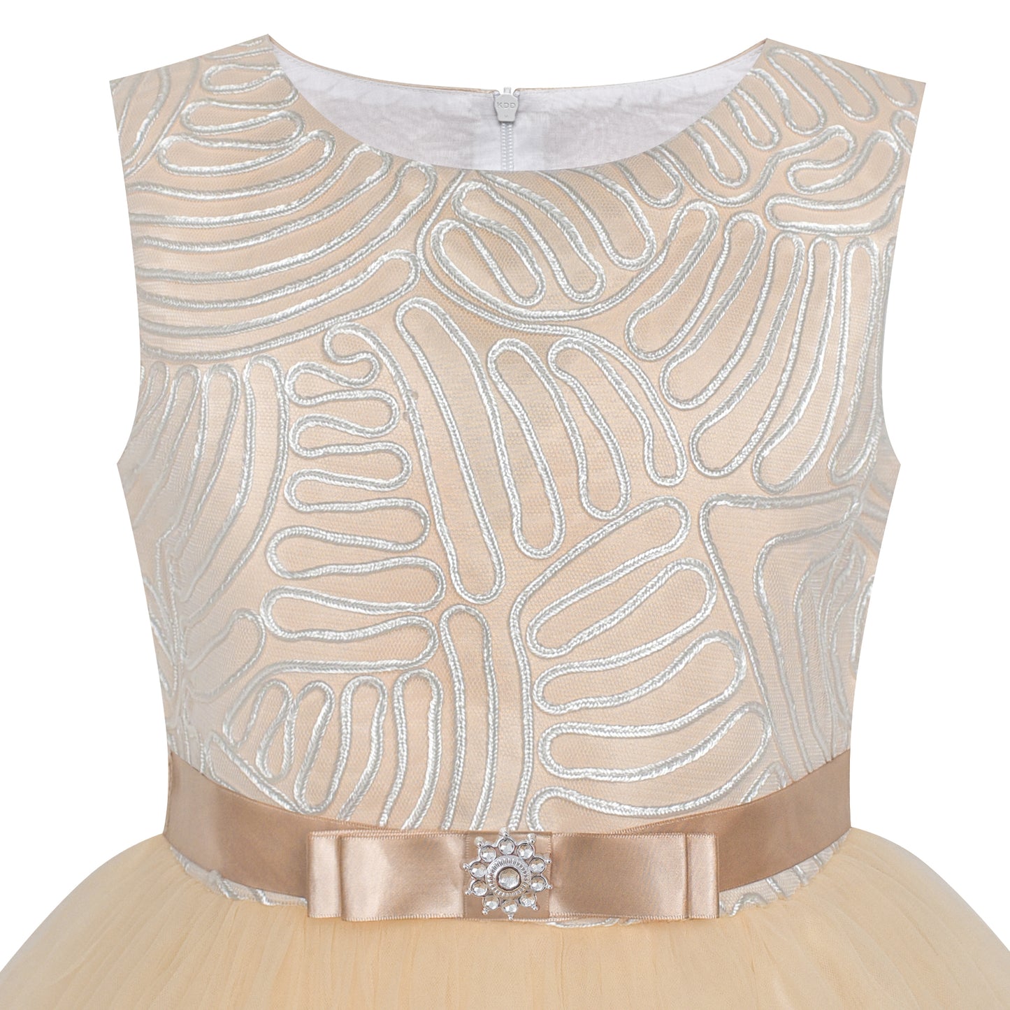 Sunny Fashion Girls Elegant Wave Hem Tulle Party Dress