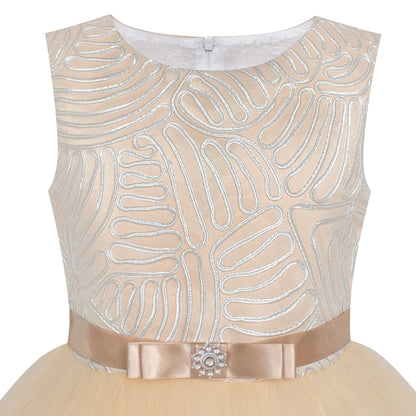 Sunny Fashion Girls Elegant Wave Hem Tulle Party Dress