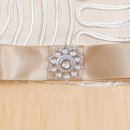 Sunny Fashion Girls Elegant Wave Hem Tulle Party Dress