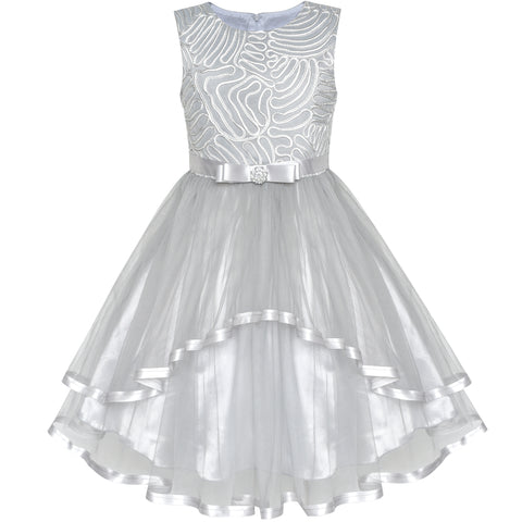 Flower Girls Dress Belted Wedding Party Bridesmaid Size 4-14 Years