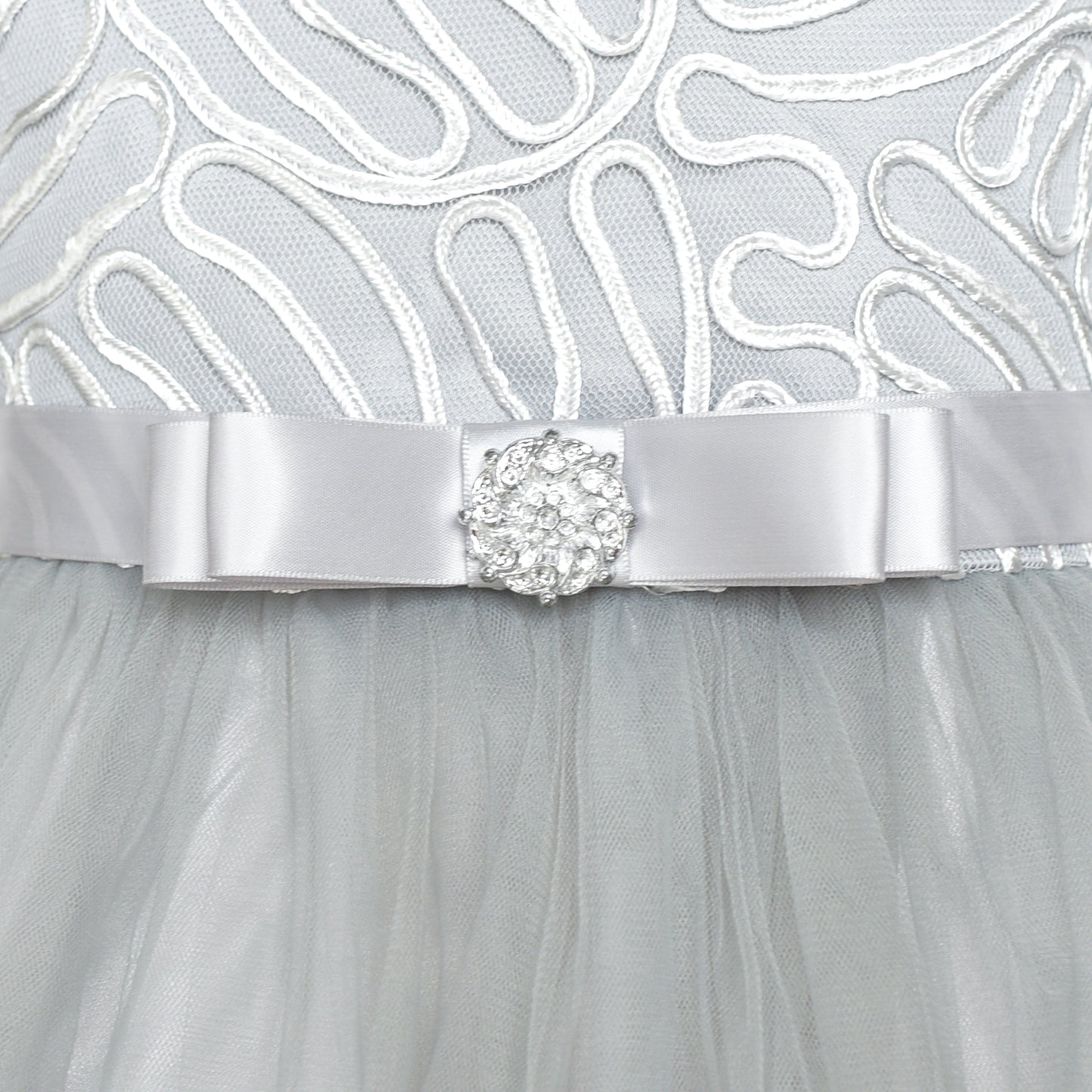 Sunny Fashion Girls Elegant Wave Hem Tulle Party Dress