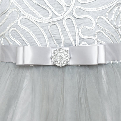 Sunny Fashion Girls Elegant Wave Hem Tulle Party Dress