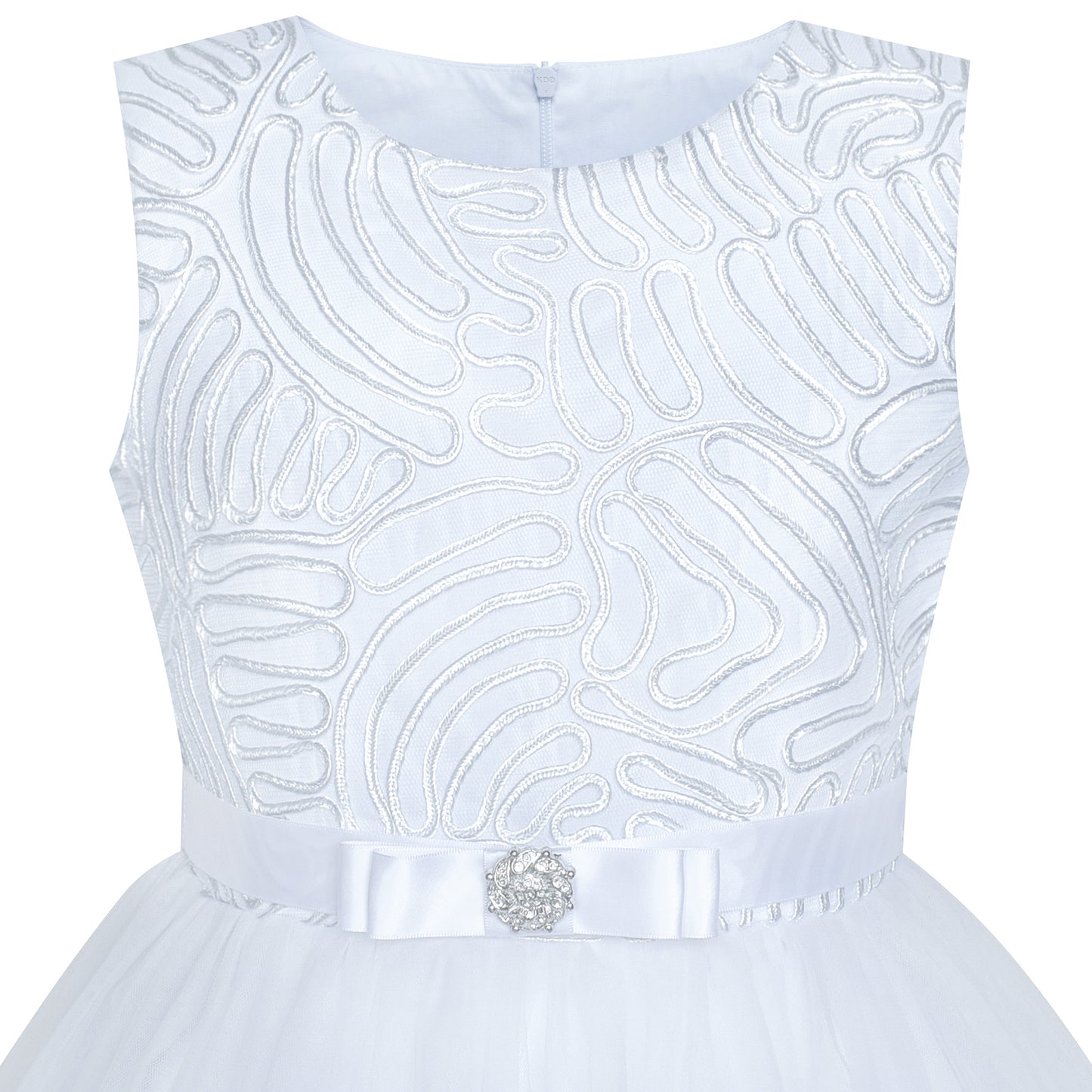 Sunny Fashion Girls Elegant Wave Hem Tulle Party Dress