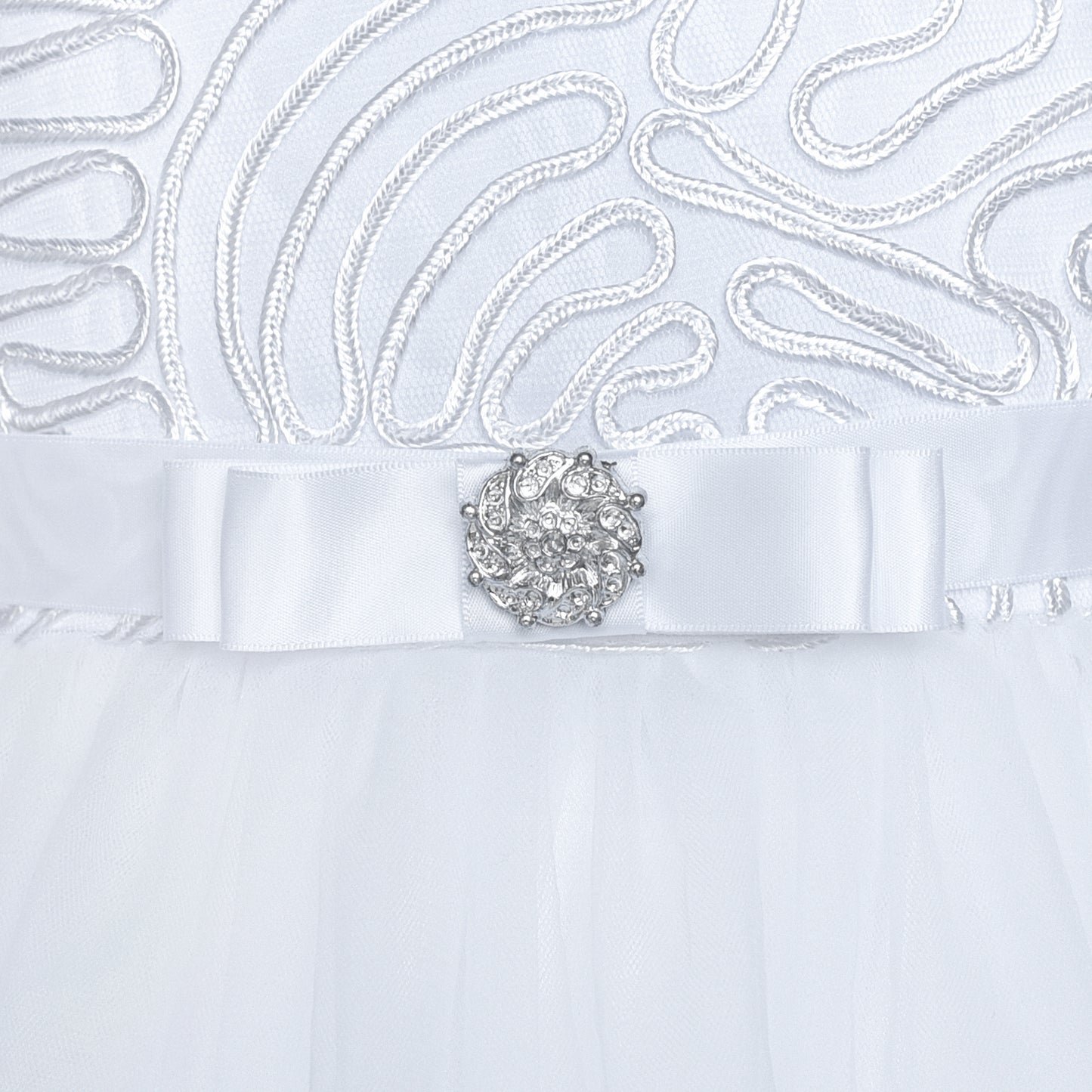 Sunny Fashion Girls Elegant Wave Hem Tulle Party Dress