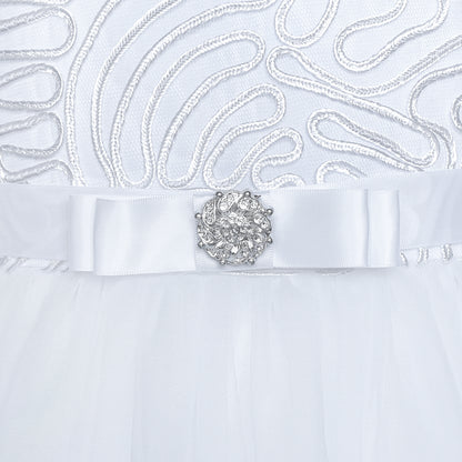 Sunny Fashion Girls Elegant Wave Hem Tulle Party Dress