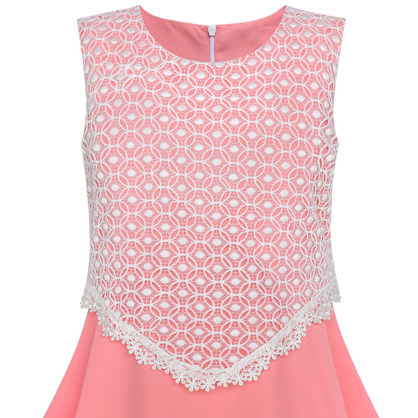 Girls Dress 2-in-1 Lace Chiffon Bridesmaid Wedding Party Size 6-12 Years