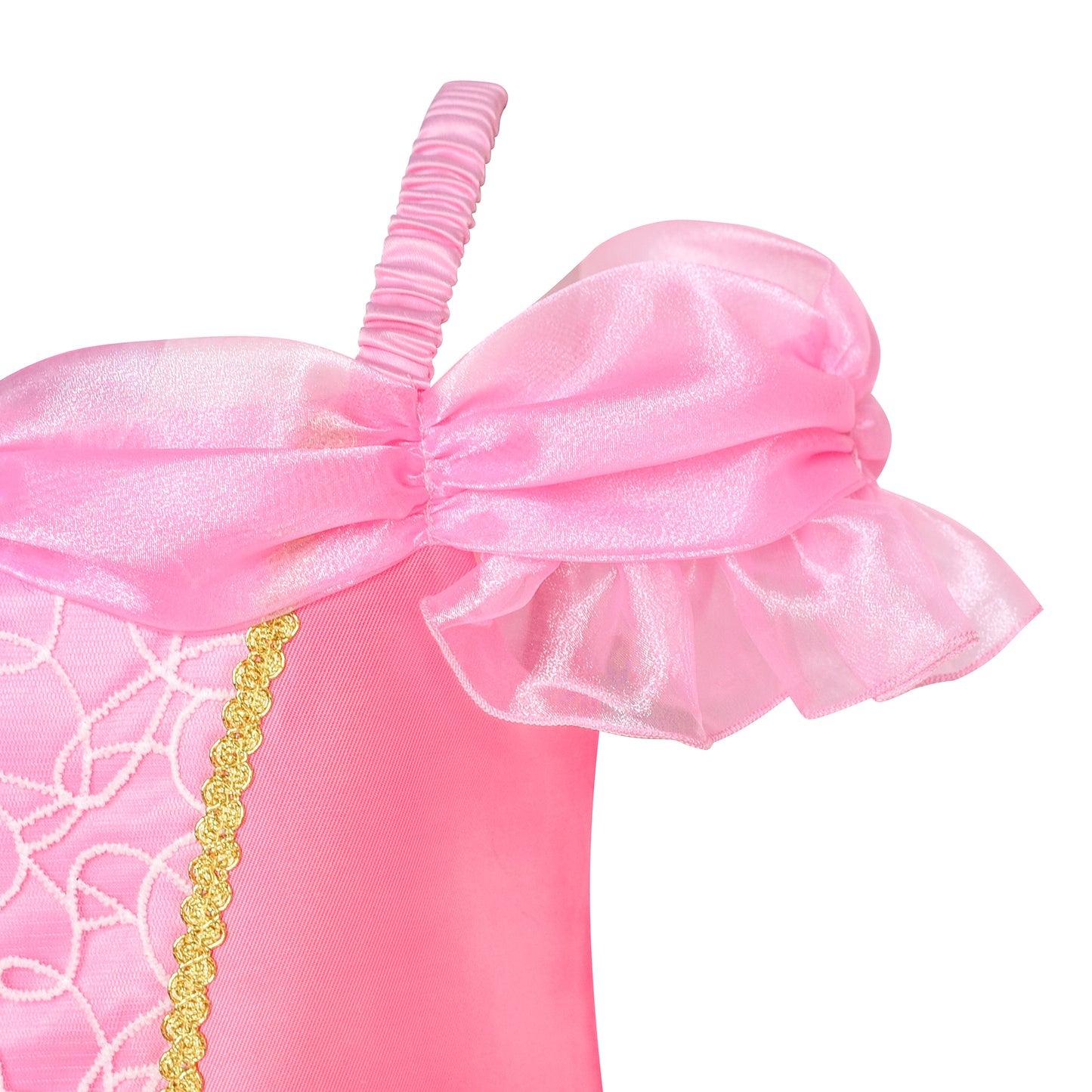 Sleeping Beauty Aurora Princess Dress Pink Off Shoulder Ball Gown Costume Dress for Girls Birthday Party Dress Up Outfits