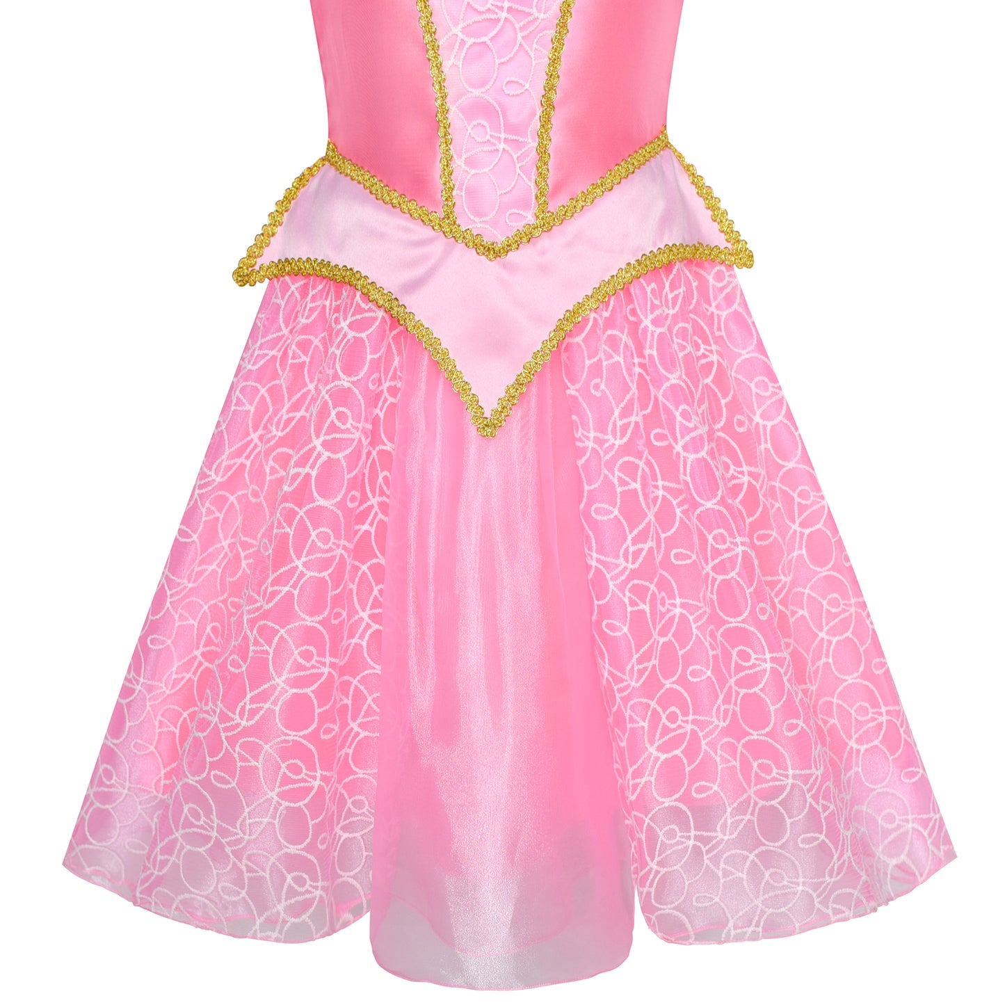 Sleeping Beauty Aurora Princess Dress Pink Off Shoulder Ball Gown Costume Dress for Girls Birthday Party Dress Up Outfits