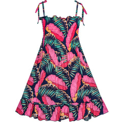 Girls Dress Tank Smocked Dress Cat Leopard Size 2-14 Years