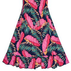 Girls Dress Tank Smocked Dress Cat Leopard Size 2-14 Years