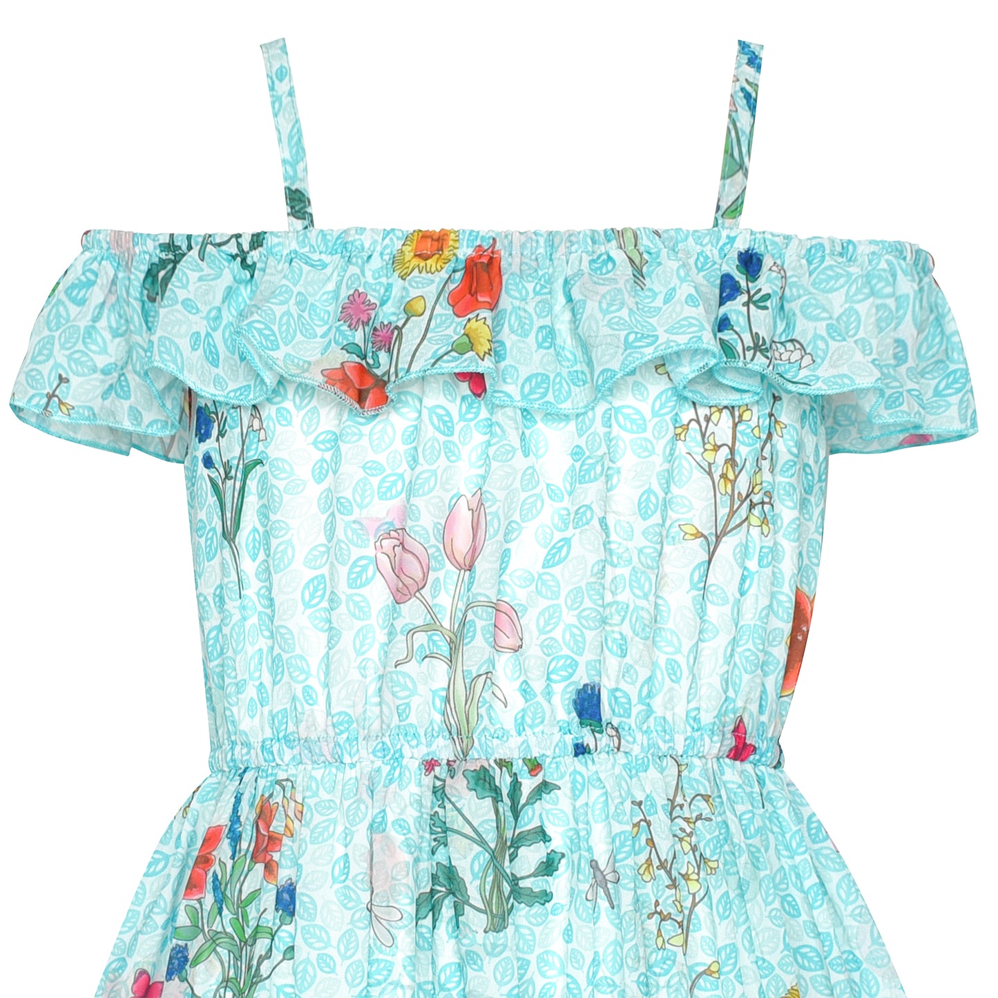 Girls Dress Off Shoulder Hi-low Skirt Bridesmaid Size 4-14 Years