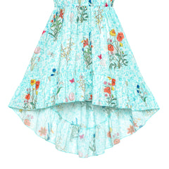 Girls Dress Off Shoulder Hi-low Skirt Bridesmaid Size 4-14 Years