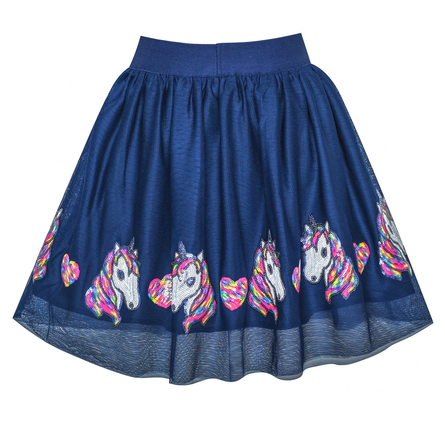 Girls Skirt Heart Sequins Sparkling Tutu Dancing Size 2-12 Years