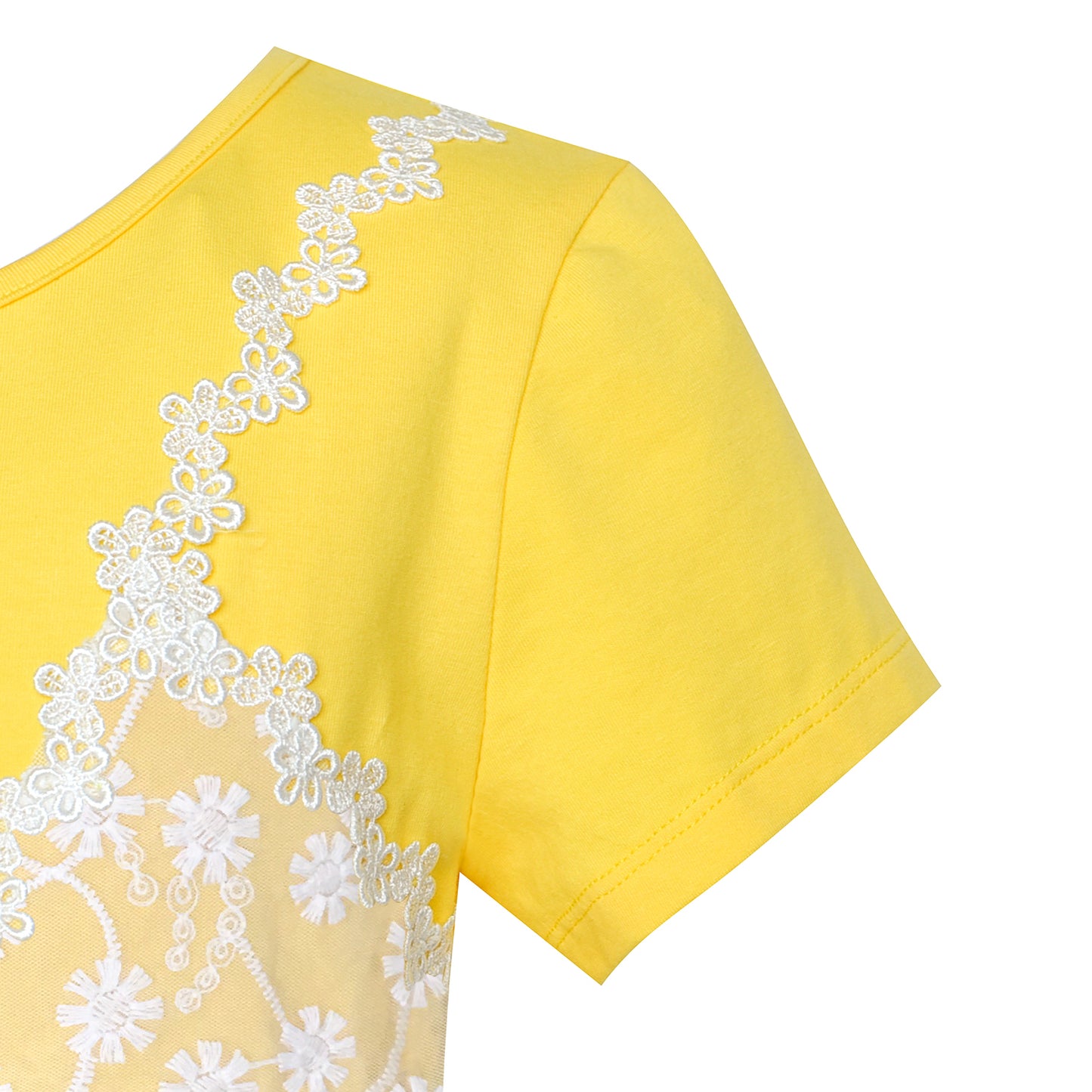 Girls Dress Collar Lace Short Sleeve Birthday Size 5-12 Years