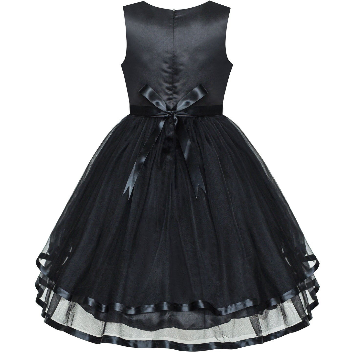 Sunny Fashion Girls Elegant Wave Hem Tulle Party Dress