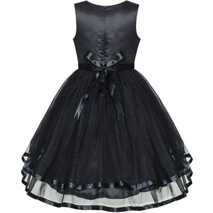 Sunny Fashion Girls Elegant Wave Hem Tulle Party Dress