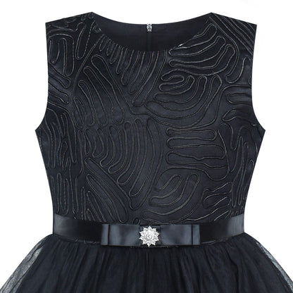 Sunny Fashion Girls Elegant Wave Hem Tulle Party Dress