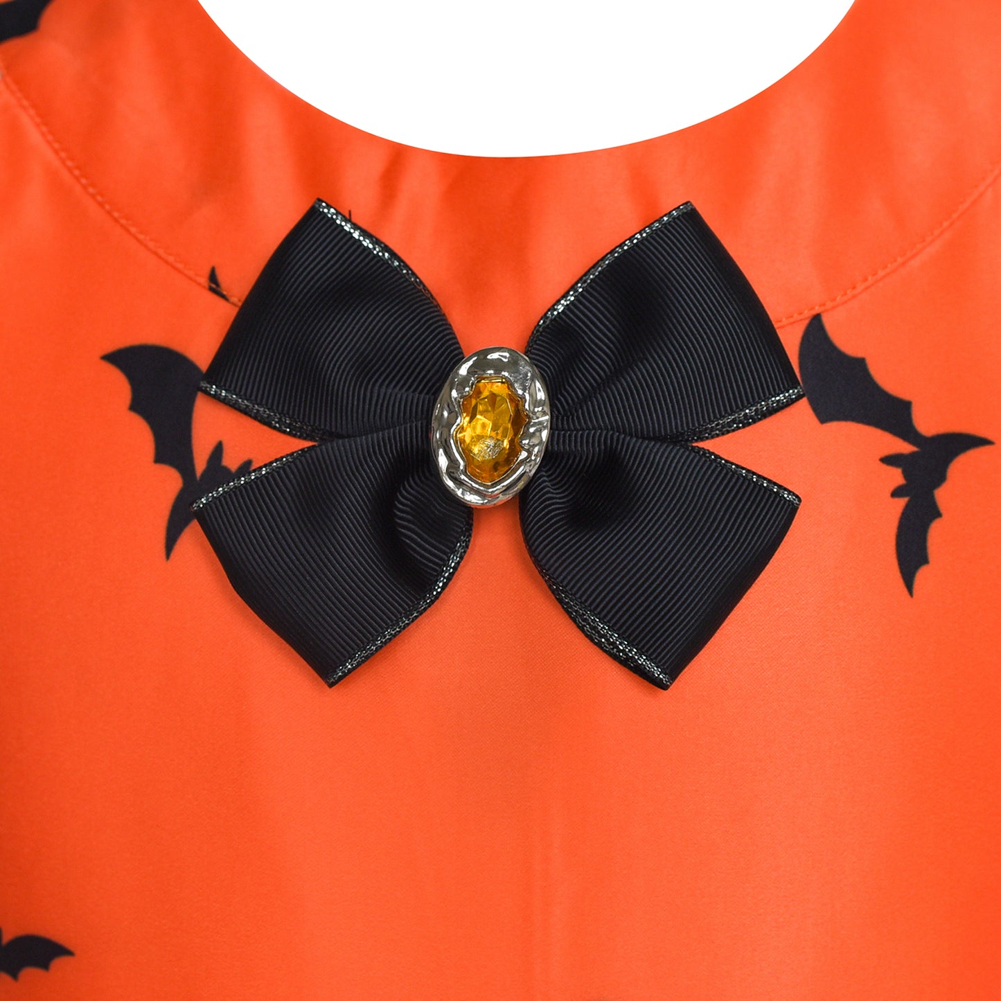 Girls Dress Halloween Witch Bat Pumpkin Costume Halter Dress Size 7-14 Years