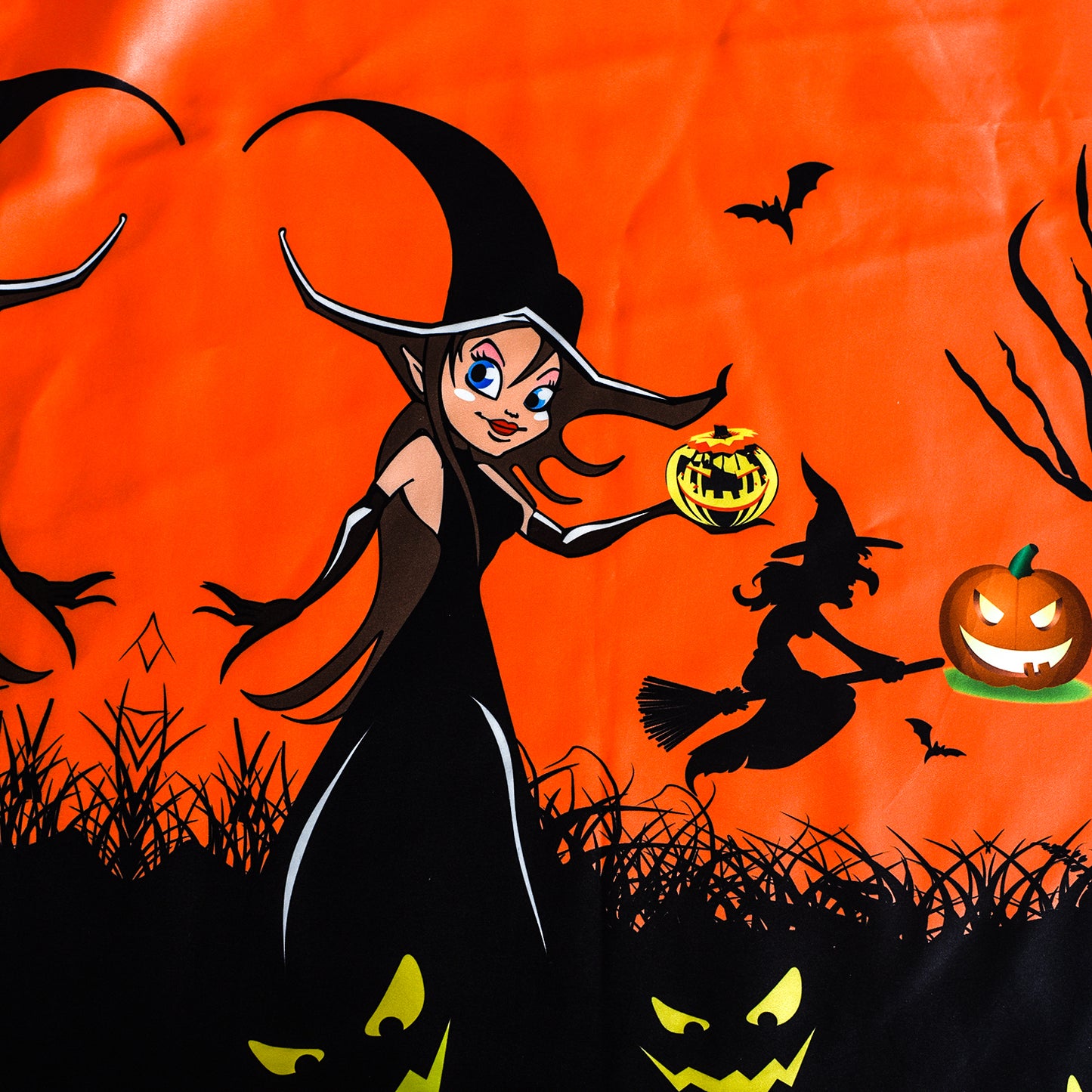 Girls Dress Halloween Witch Bat Pumpkin Costume Halter Dress Size 7-14 Years