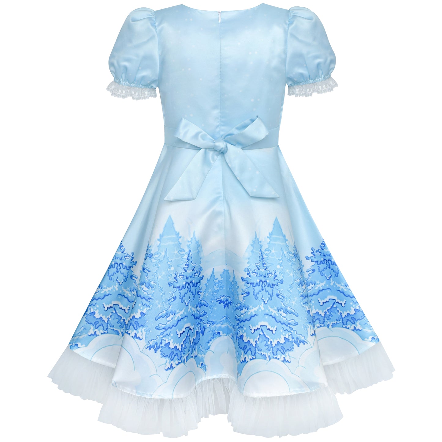 Girls Dress Bow Tie Jacquard Fit And Flare Princess Size 3-12 Years