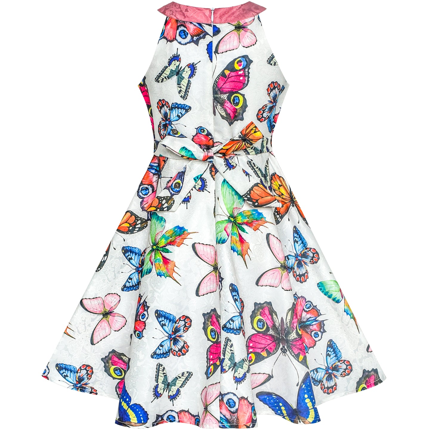 Girls Dress Flower Halter Flare Dress Princess Size 5-14 Years