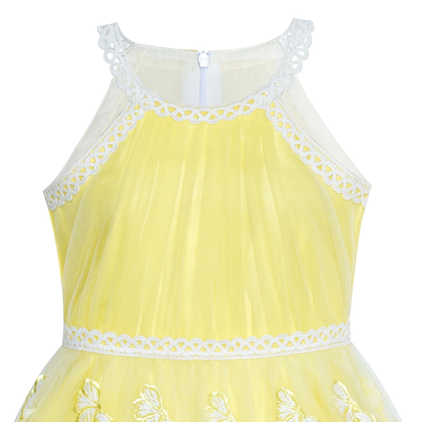 Girls Dress Butterfly Embroidered Halter Dress Party Size 5-12 Years