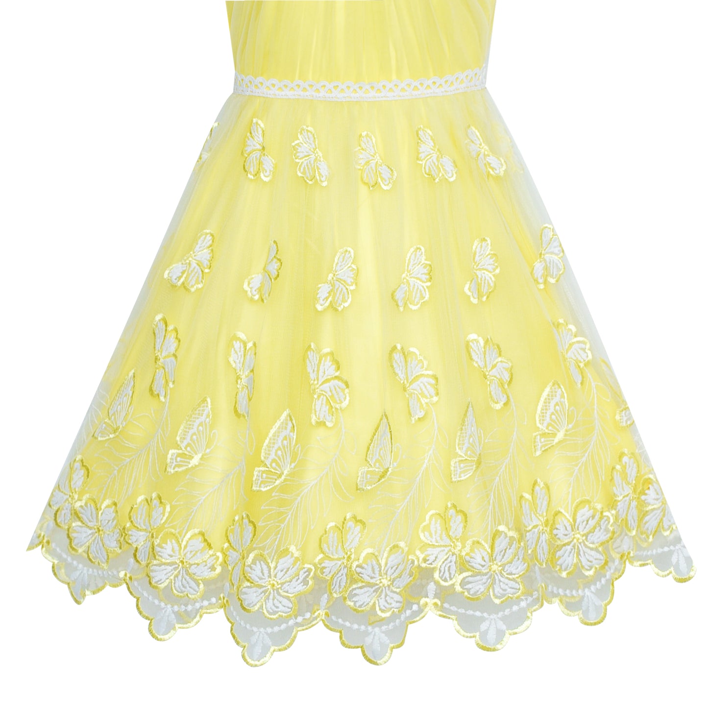 Girls Dress Butterfly Embroidered Halter Dress Party Size 5-12 Years