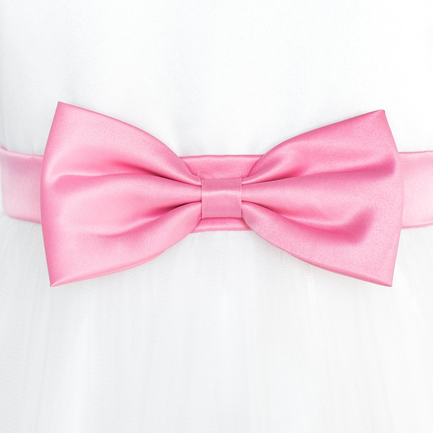 Girls Dress Bow Tie Color Contrast Size 4-12 Years