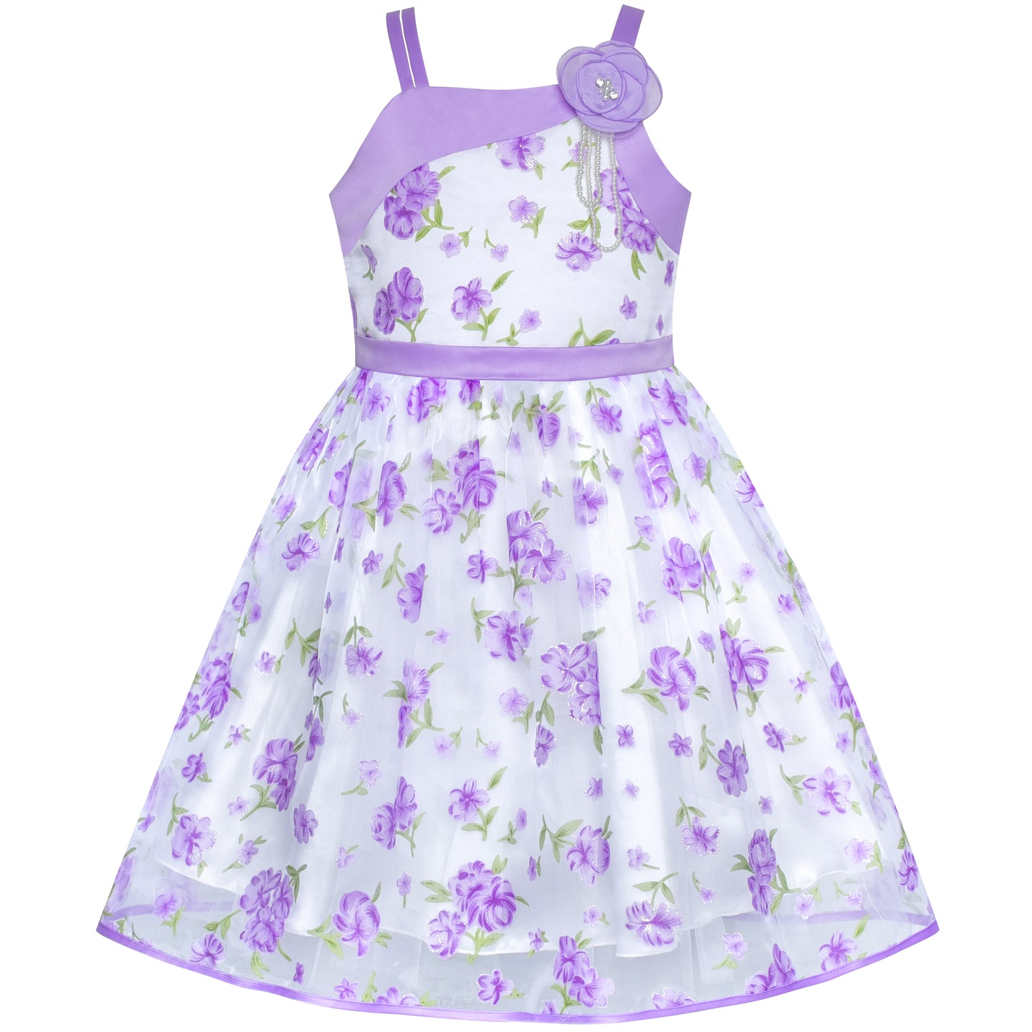 Flower Girl Dress Bow Tie Pageant Wedding Size 3-12 Years