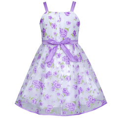 Flower Girl Dress Bow Tie Pageant Wedding Size 3-12 Years