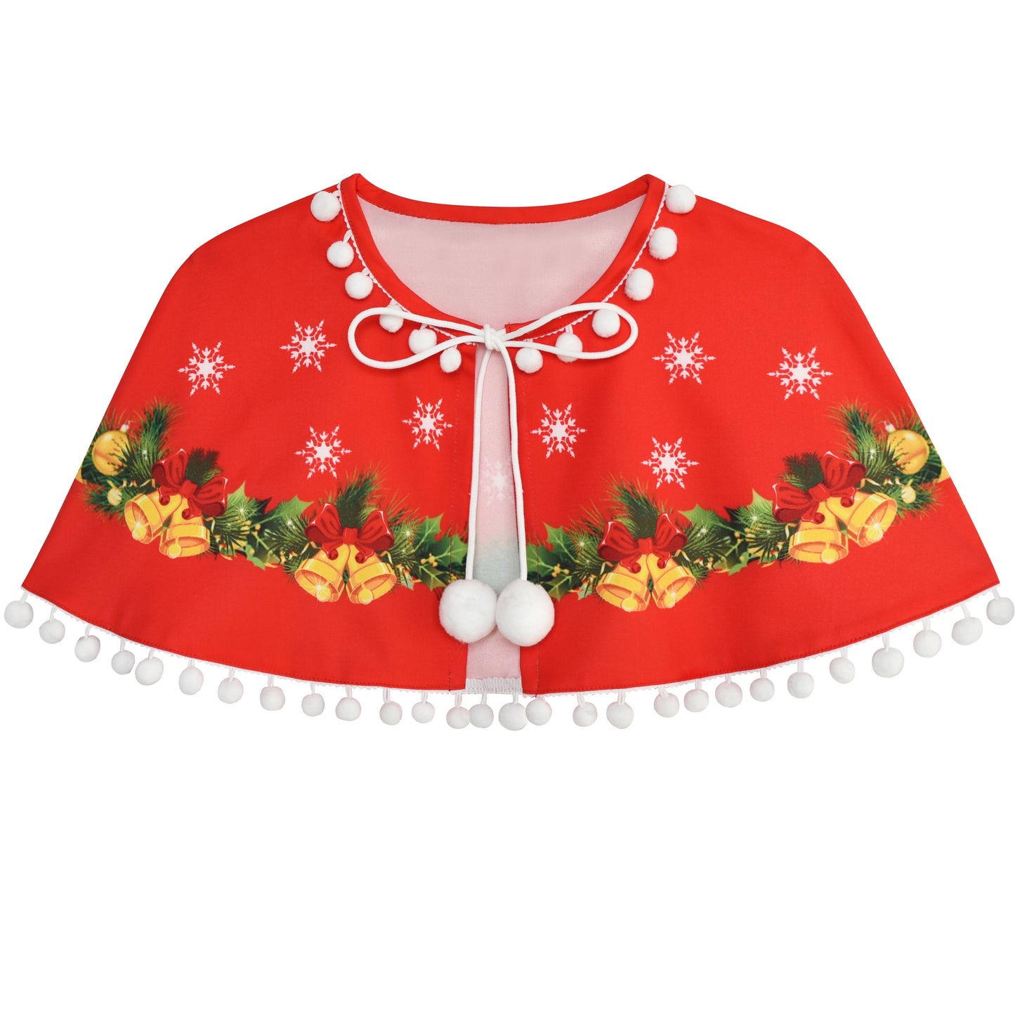 Girls Dress Cape Cloak Christmas Year Holiday Party Size 4-14 Years