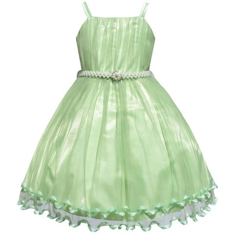 Girls Dress Cape Pearl Belt Wedding Party Size 3-14 Years