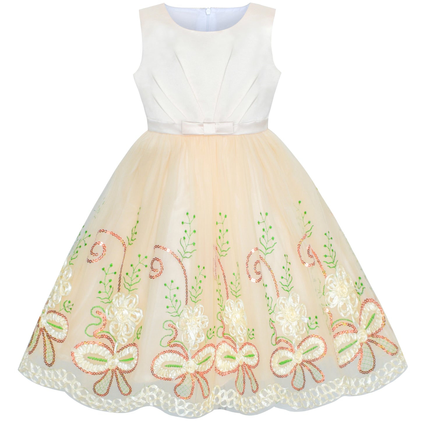 Flower Girls Dress Tiered Skirt Bridesmaid Wedding Size 4-12 Years