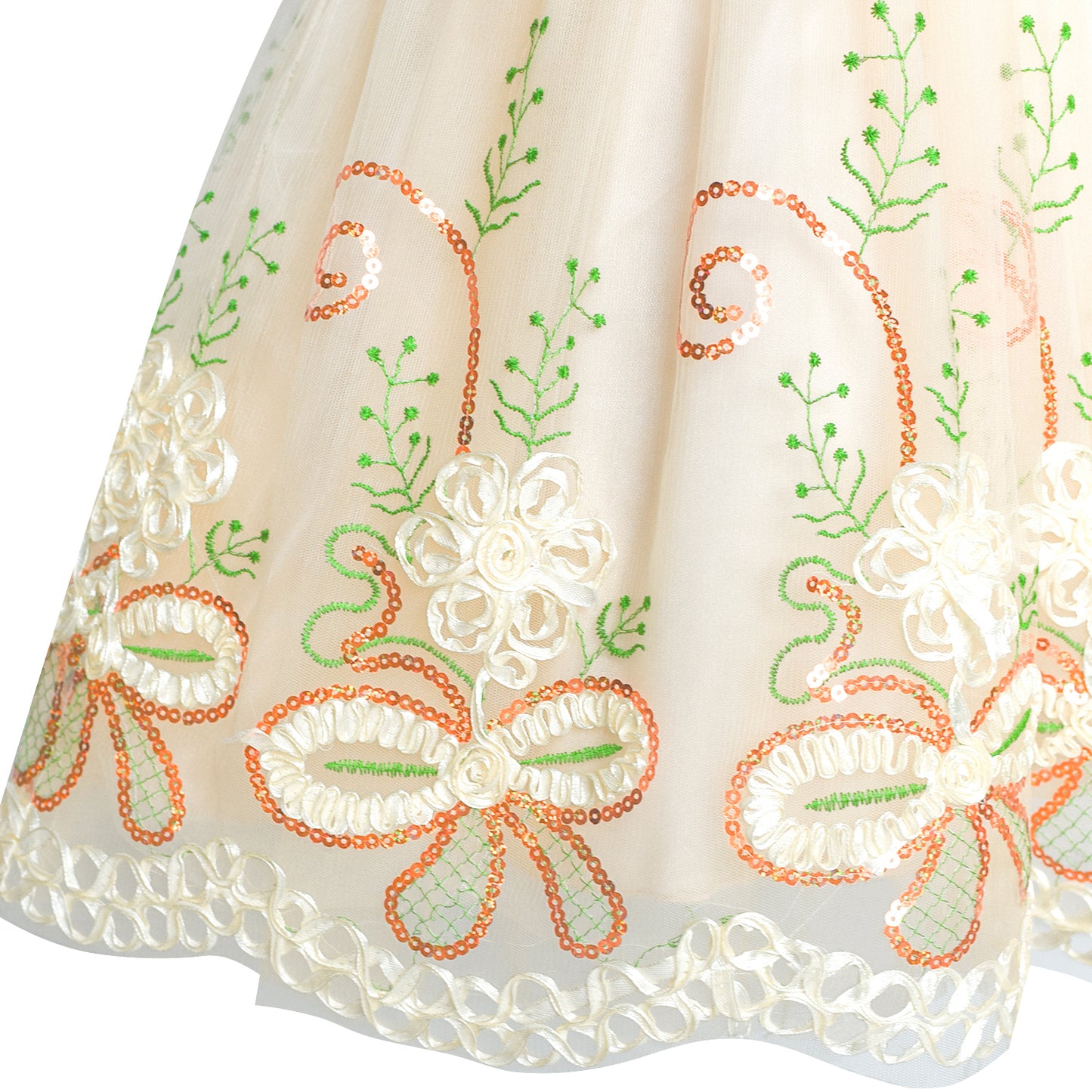 Flower Girls Dress Tiered Skirt Bridesmaid Wedding Size 4-12 Years