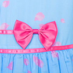 Girls Dress Rose Flower Double Bow Tie Party Size 4-12 Years