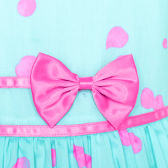 Girls Dress Rose Flower Double Bow Tie Party Size 4-12 Years