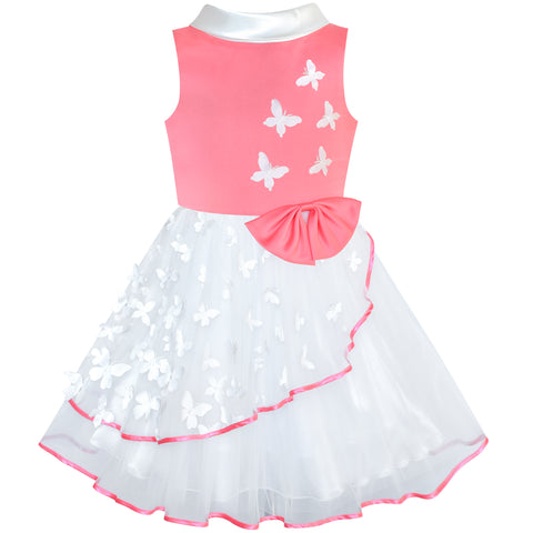 Flower Girls Dress Butterfly Pageant Party Size 6-12 Years