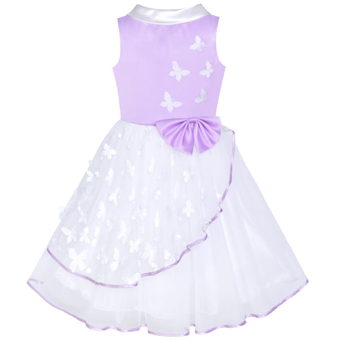 Flower Girls Dress Butterfly Pageant Party Size 6-12 Years