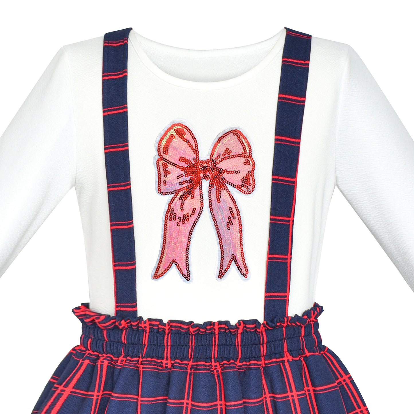 Girls Outfit Set 2 Piece Suspender Denim Button Striped Tee Size 4-12 Years