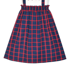 Girls Dress Suspender Pleated Mini High Waist Halloween Party Size 4-12 Years