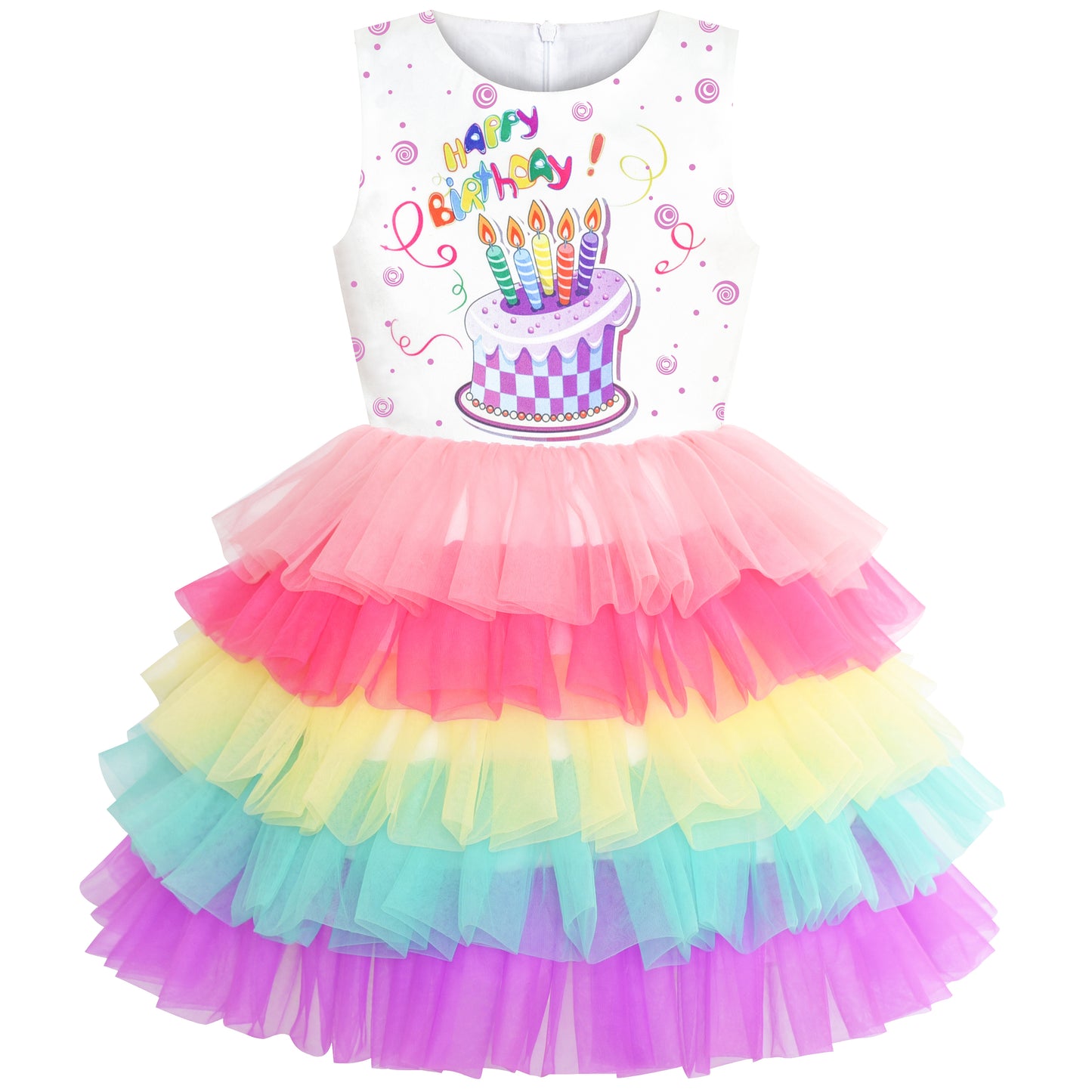 SUNNY FASHION Pink Cake Birthday Princess Dress