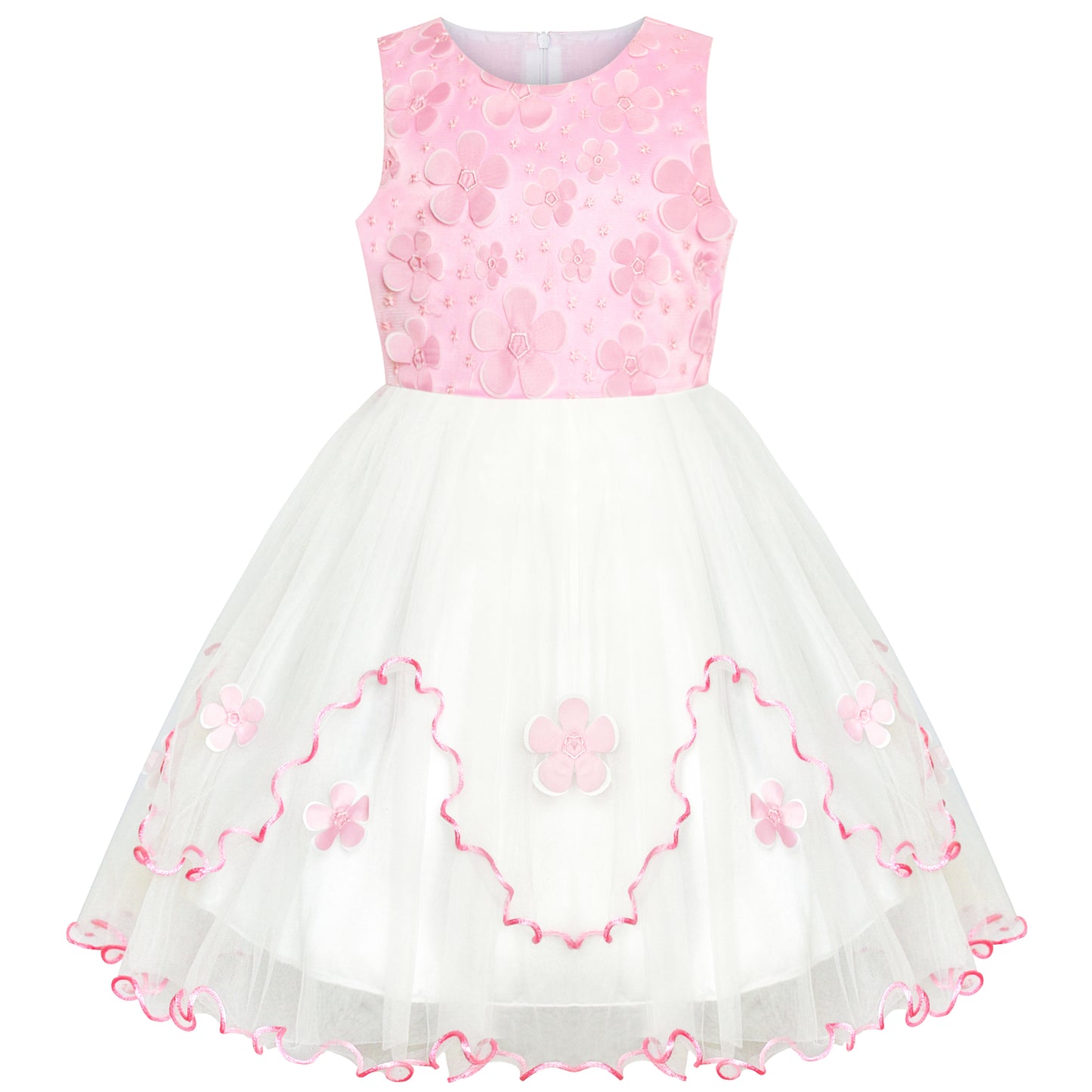 Flower Girls Dress Tiered Skirt Bridesmaid Wedding Size 4-12 Years